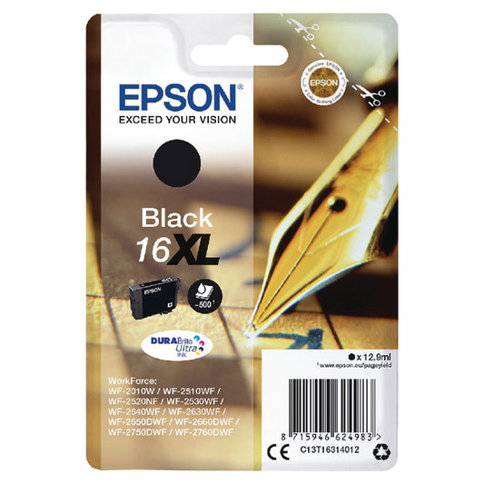 Epson 16XL Pen and Crossword Black High Yield Ink Cartridge 13ml - C13T16314012 - NWT FM SOLUTIONS - YOUR CATERING WHOLESALER