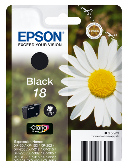 Epson 18 Daisy Black Standard Capacity Ink Cartridge 5ml - C13T18014012 - NWT FM SOLUTIONS - YOUR CATERING WHOLESALER