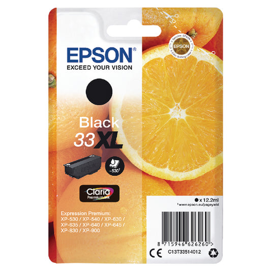 Epson 33XL Oranges Black High Yield Ink Cartridge 12ml - C13T33514012 - NWT FM SOLUTIONS - YOUR CATERING WHOLESALER