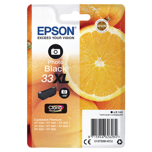 Epson 33XL Oranges Photo Black High Yield Ink Cartridge 8ml - C13T33614012 - NWT FM SOLUTIONS - YOUR CATERING WHOLESALER