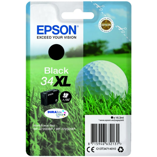 Epson 34XL Golfball Black High Yield Ink Cartridge 16ml - C13T34714010 - NWT FM SOLUTIONS - YOUR CATERING WHOLESALER