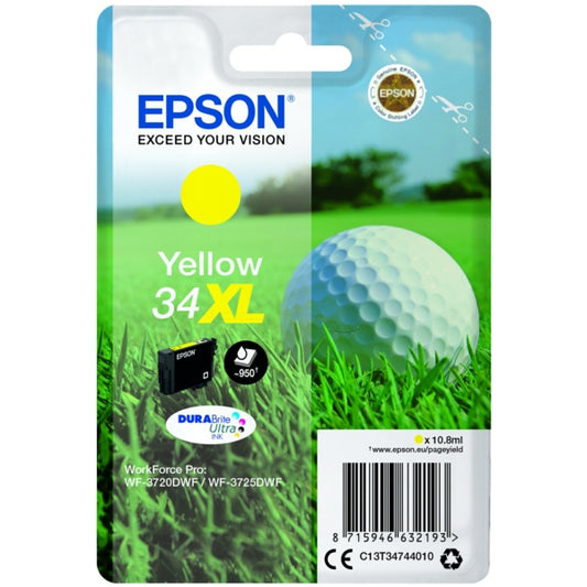 Epson 34XL Golfball Yellow High Yield Ink Cartridge 11ml - C13T34744010 - NWT FM SOLUTIONS - YOUR CATERING WHOLESALER