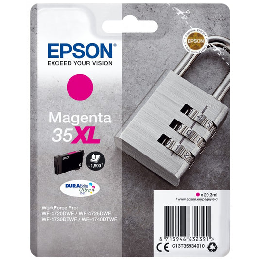 Epson 35XL Padlock Magenta High Yield Ink Cartridge 20ml - C13T35934010 - NWT FM SOLUTIONS - YOUR CATERING WHOLESALER