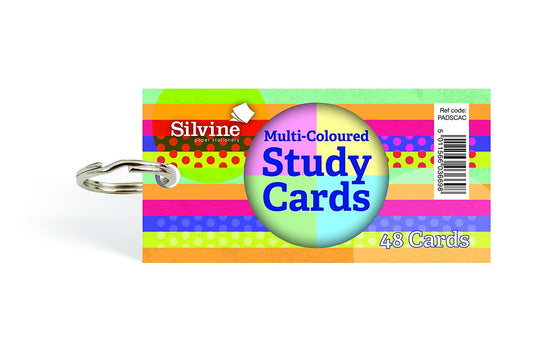 Silvine Multicoloured Study Cards 100x50mm (Pack 48) - PADSCAC - NWT FM SOLUTIONS - YOUR CATERING WHOLESALER
