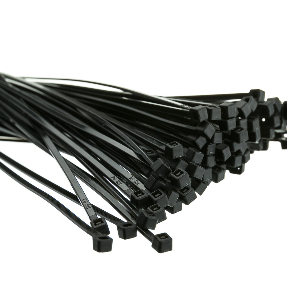 ValueX Cable Ties 200x4.8mm Black (Pack 100) - 4CABBLK - NWT FM SOLUTIONS - YOUR CATERING WHOLESALER