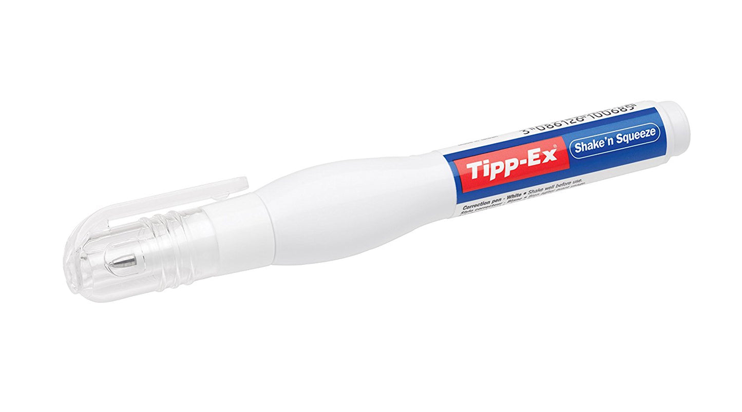 Tipp-Ex Shake n Squeeze Correction Fluid Pen 8ml White (Pack 3) - 8024253 - NWT FM SOLUTIONS - YOUR CATERING WHOLESALER