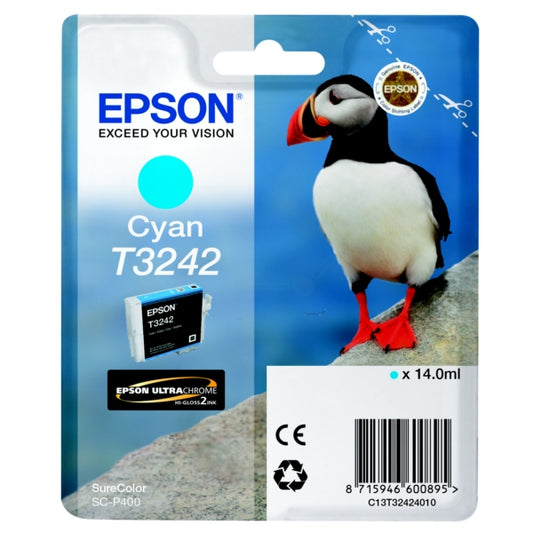 Epson T3242 Puffin Cyan Standard Capacity Ink Cartridge 14ml - C13T32424010 - NWT FM SOLUTIONS - YOUR CATERING WHOLESALER