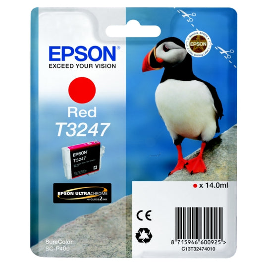 Epson T3247 Puffin Red Standard Capacity Ink Cartridge 14ml - C13T32474010 - NWT FM SOLUTIONS - YOUR CATERING WHOLESALER