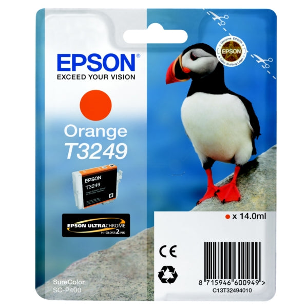 Epson T3249 Puffin Orange Standard Capacity Ink Cartridge 14ml - C13T32494010 - NWT FM SOLUTIONS - YOUR CATERING WHOLESALER