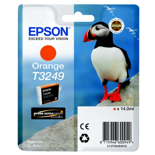 Epson T3249 Puffin Orange Standard Capacity Ink Cartridge 14ml - C13T32494010 - NWT FM SOLUTIONS - YOUR CATERING WHOLESALER