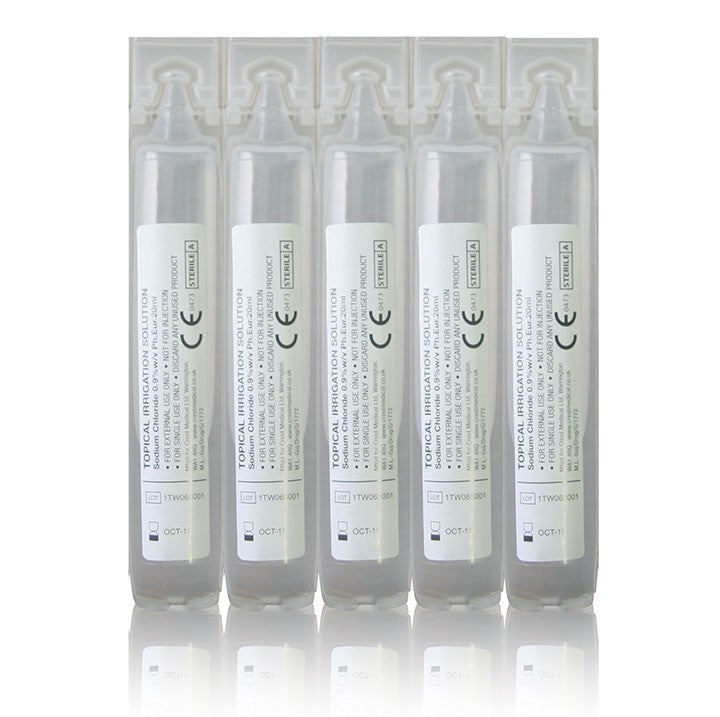 Blue Dot Sterile Eye Wash Pods 20ml (Pack 25) - 1047207 - NWT FM SOLUTIONS - YOUR CATERING WHOLESALER