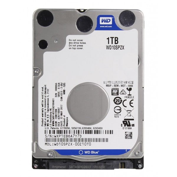 Western Digital Blue 1TB SATA 2.5 Inch Internal Hard Drive