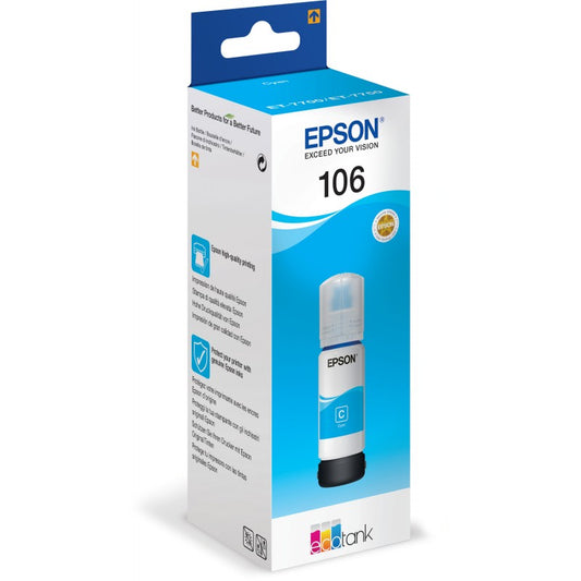 Epson 106 Cyan Ink Bottle 70ml - C13T00R240 - NWT FM SOLUTIONS - YOUR CATERING WHOLESALER