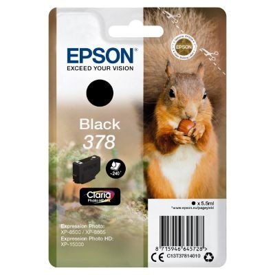 Epson 378 Squirrel Black Standard Capacity Ink Cartridge 5.5ml - C13T37814010 - NWT FM SOLUTIONS - YOUR CATERING WHOLESALER