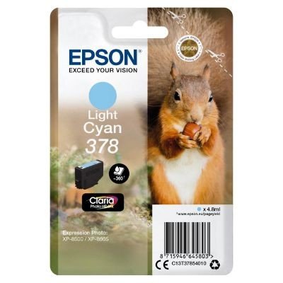 Epson 378 Squirrel Light Cyan Standard Capacity Ink Cartridge 5ml - C13T37854010 - NWT FM SOLUTIONS - YOUR CATERING WHOLESALER