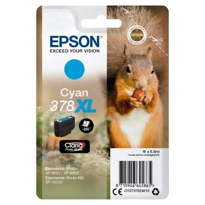 Epson 378XL Squirrel Cyan High Yield Ink Cartridge 9ml - C13T37924010 - NWT FM SOLUTIONS - YOUR CATERING WHOLESALER