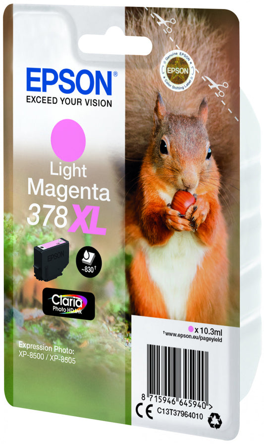 Epson 378XL Squirrel Light Magenta High Yield Ink Cartridge 10ml - C13T37964010 - NWT FM SOLUTIONS - YOUR CATERING WHOLESALER