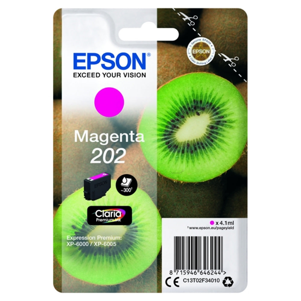 Epson 202 Kiwi Magenta Standard Capacity Ink Cartridge 4ml - C13T02F34010 - NWT FM SOLUTIONS - YOUR CATERING WHOLESALER