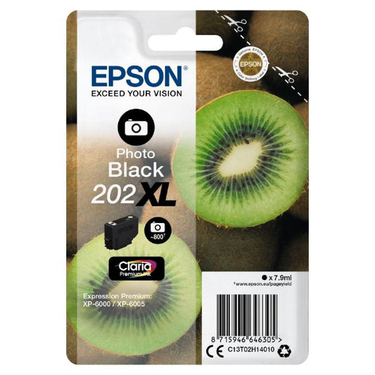 Epson 202XL Kiwi Photo Black High Yield Ink Cartridge 8ml - C13T02H14010 - NWT FM SOLUTIONS - YOUR CATERING WHOLESALER