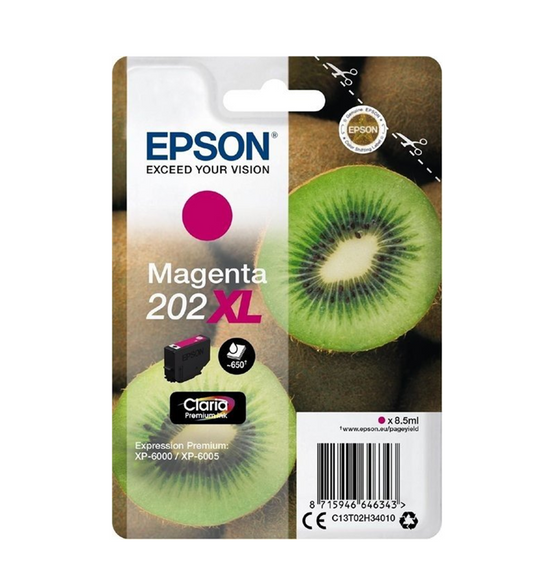 Epson 202XL Kiwi Magenta High Yield Ink Cartridge 8.5ml - C13T02H34010 - NWT FM SOLUTIONS - YOUR CATERING WHOLESALER