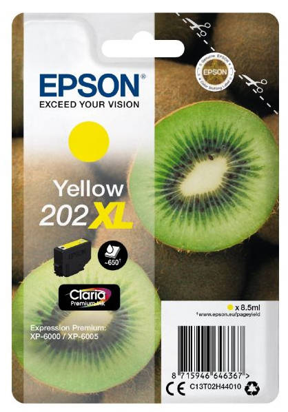 Epson 202XL Kiwi Yellow High Yield Ink Cartridge 8.5ml - C13T02H44010 - NWT FM SOLUTIONS - YOUR CATERING WHOLESALER