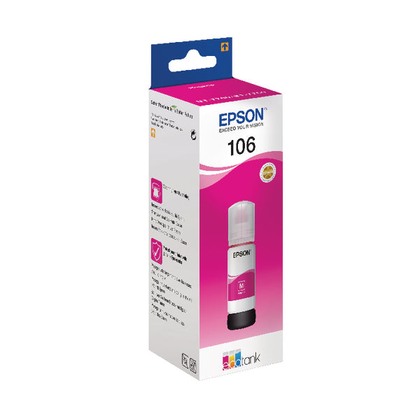 Epson 106 Magenta Ink Bottle 70ml - C13T00R340 - NWT FM SOLUTIONS - YOUR CATERING WHOLESALER