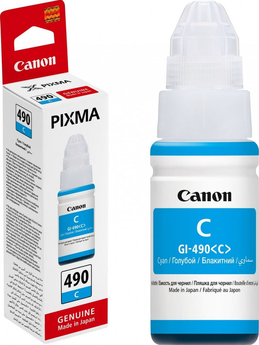 Canon GI490C Cyan Standard Capacity Ink Bottle 70ml - 0664C001 - NWT FM SOLUTIONS - YOUR CATERING WHOLESALER