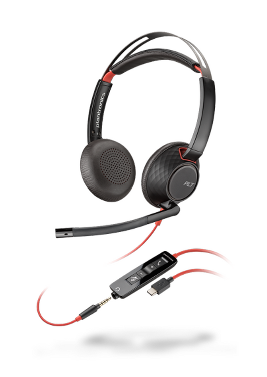 Poly Blackwire C5220 USB C Wired Binaural Headset with Boom Microphone - NWT FM SOLUTIONS - YOUR CATERING WHOLESALER