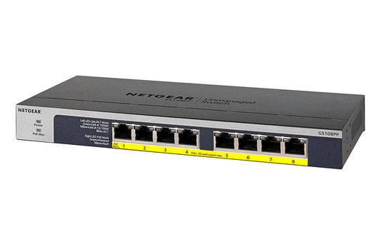 Netgear Unmanaged 8 Port PoE Gigabit Network Switch - NWT FM SOLUTIONS - YOUR CATERING WHOLESALER
