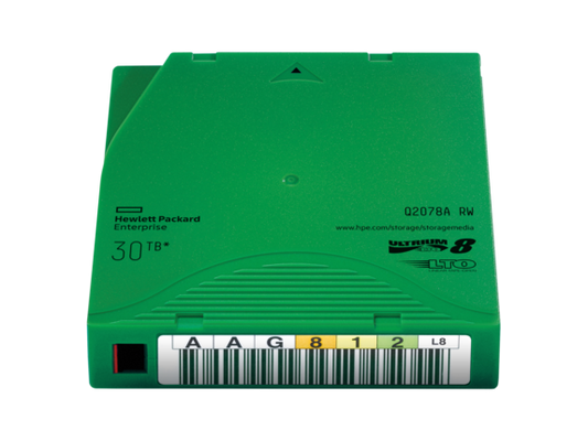 HP HP LTO8 Ultrium 30TB RW Blank Data Tape Cartridge 12000GB 1.27cm - Q2078A - NWT FM SOLUTIONS - YOUR CATERING WHOLESALER