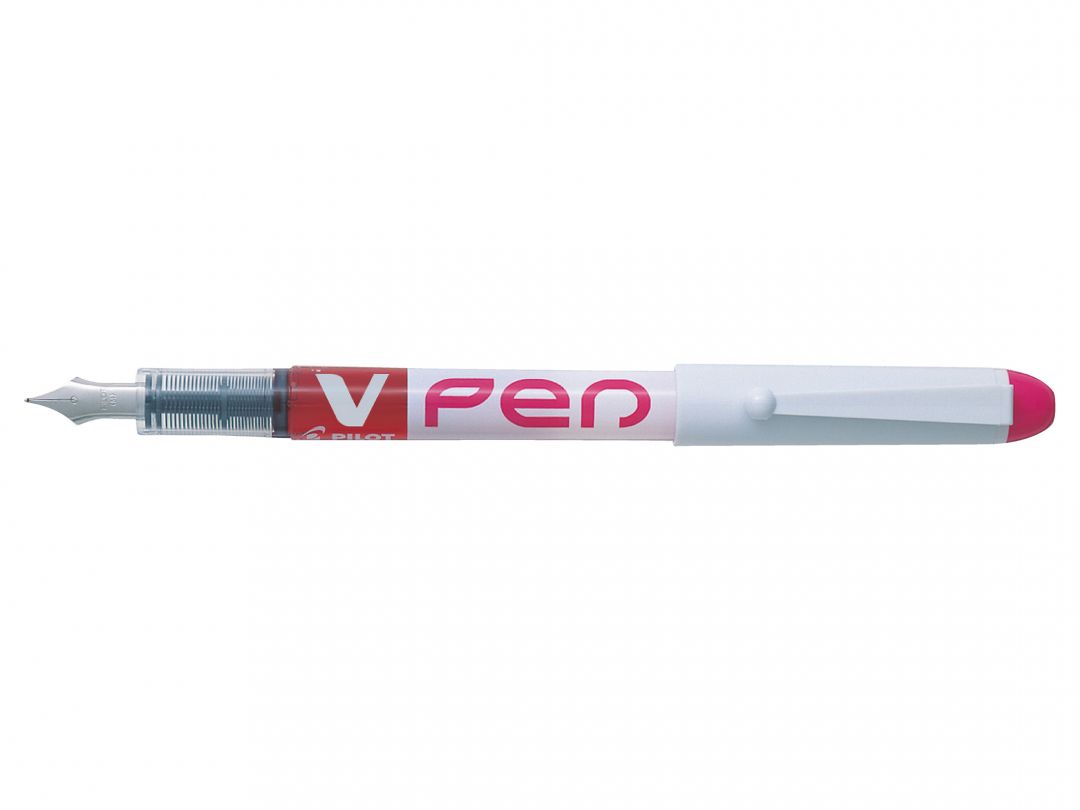 Pilot V-Pen Erasable Disposable Fountain Pen Pink (Pack 12) - 631101209 - NWT FM SOLUTIONS - YOUR CATERING WHOLESALER