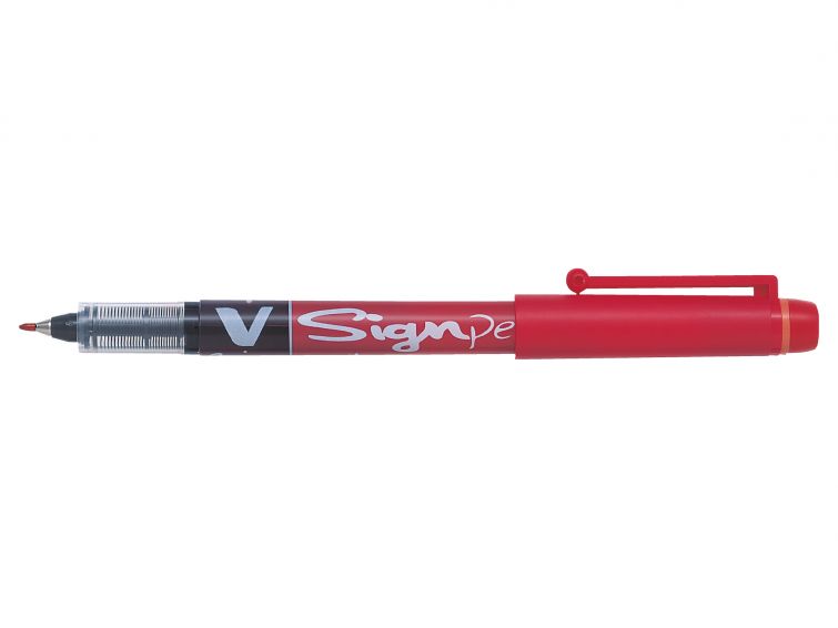 Pilot V Sign Liquid Ink Pen 2mm Tip 0.6mm Line Red (Pack 12) - 301101202 - NWT FM SOLUTIONS - YOUR CATERING WHOLESALER