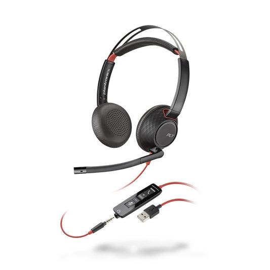 POLY Blackwire 5220 USB A and 3.5mm Jack Wired Binaural Headset - NWT FM SOLUTIONS - YOUR CATERING WHOLESALER