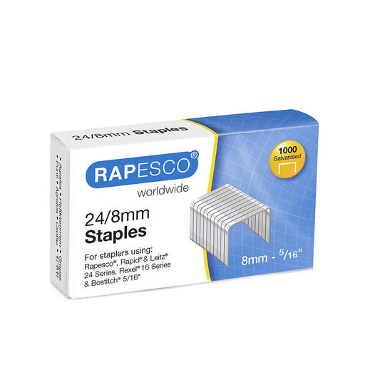 Rapesco 24/8mm Galvanised Staples (Pack 1000) - 1456 - NWT FM SOLUTIONS - YOUR CATERING WHOLESALER