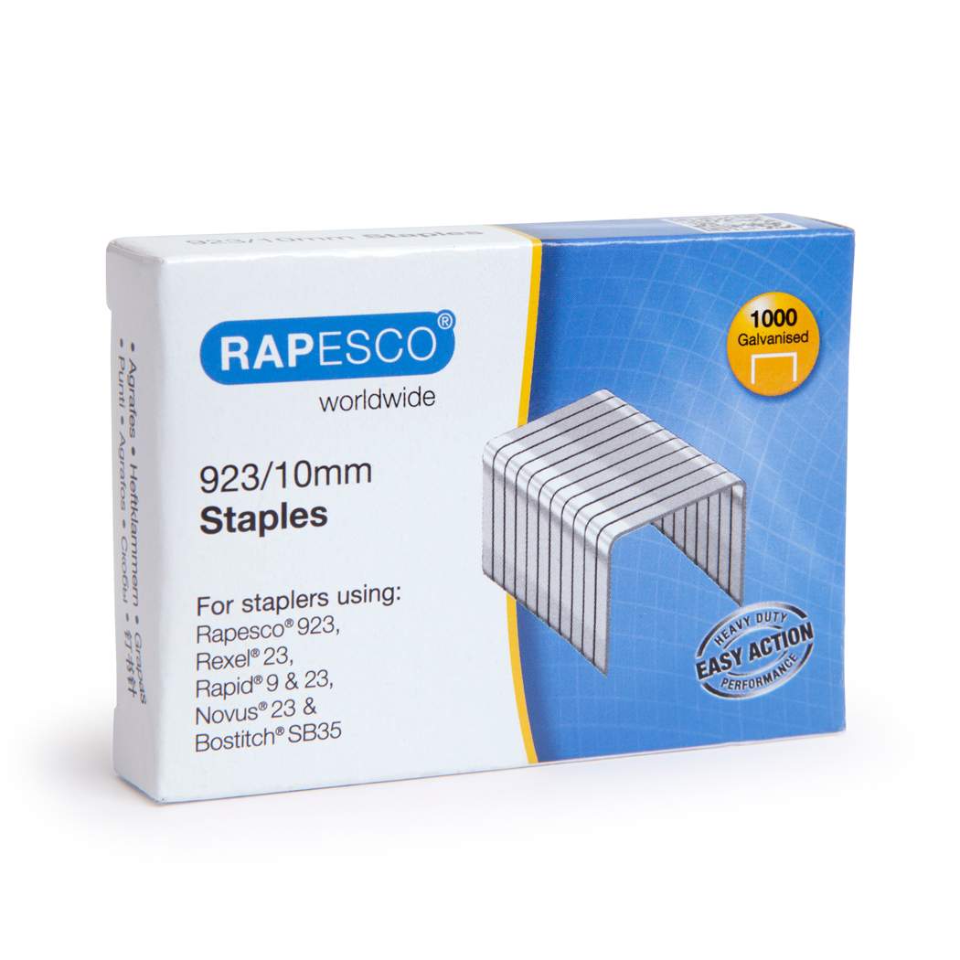 Rapesco 923/10mm Galvanised Staples (Pack 1000) - 1237 - NWT FM SOLUTIONS - YOUR CATERING WHOLESALER