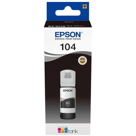 Epson 104 Black Ink Bottle 70ml 4.5k pages - C13T00P140 - NWT FM SOLUTIONS - YOUR CATERING WHOLESALER