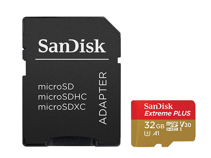 SanDisk Extreme Plus 32GB Class 10 UHS-I-U3 Micro SDHC Memory Card and Adapter