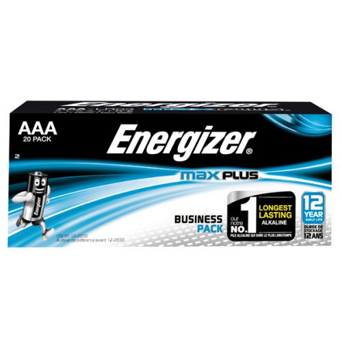 Energizer Max Plus AAA Alkaline Batteries (Pack 20) - E301322902 - NWT FM SOLUTIONS - YOUR CATERING WHOLESALER