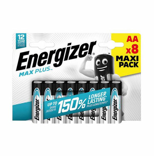 Energizer Max Plus AA Alkaline Batteries (Pack 8) - E301324602 - NWT FM SOLUTIONS - YOUR CATERING WHOLESALER