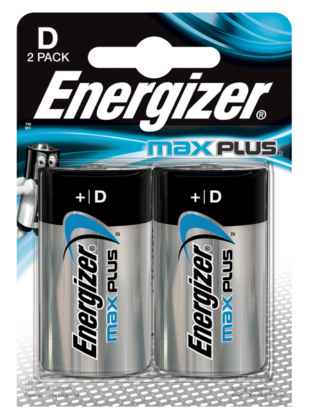 Energizer Max Plus D Alkaline Batteries (Pack 2) - E301323902 - NWT FM SOLUTIONS - YOUR CATERING WHOLESALER