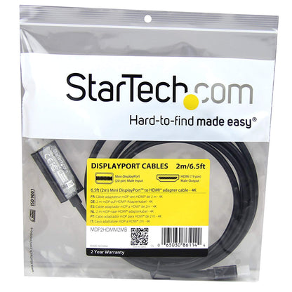 StarTech.com 2m Mini DisplayPort to HDMI 4K Cable