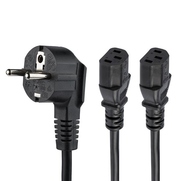 StarTech.com Power Cord Schuko CEE7 to 2x C13 2m - NWT FM SOLUTIONS - YOUR CATERING WHOLESALER