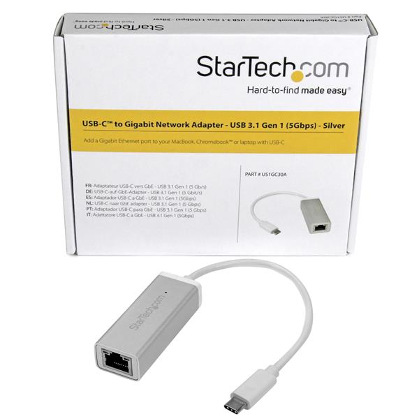 StarTech.com USBC to GbE Silver Network Adapter