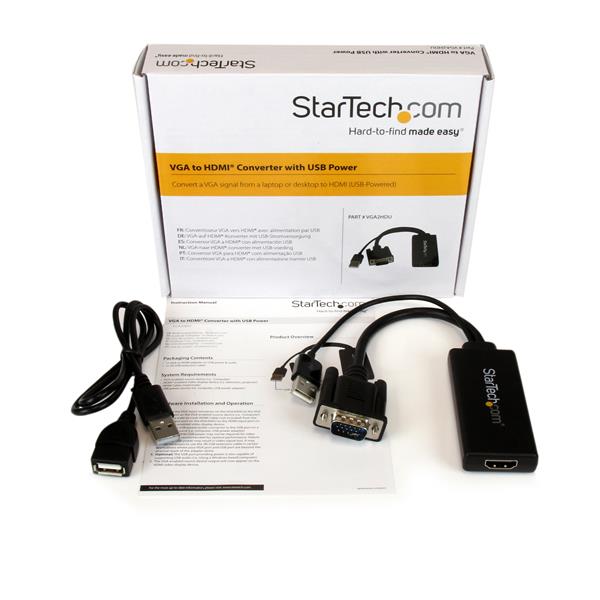 StarTech.com VGA to HDMI Adapter with USB Audio
