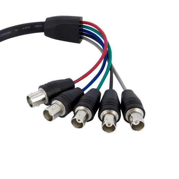 StarTech.com 1ft Coax HD15 VGA TO 5 BNC Monitor Cable