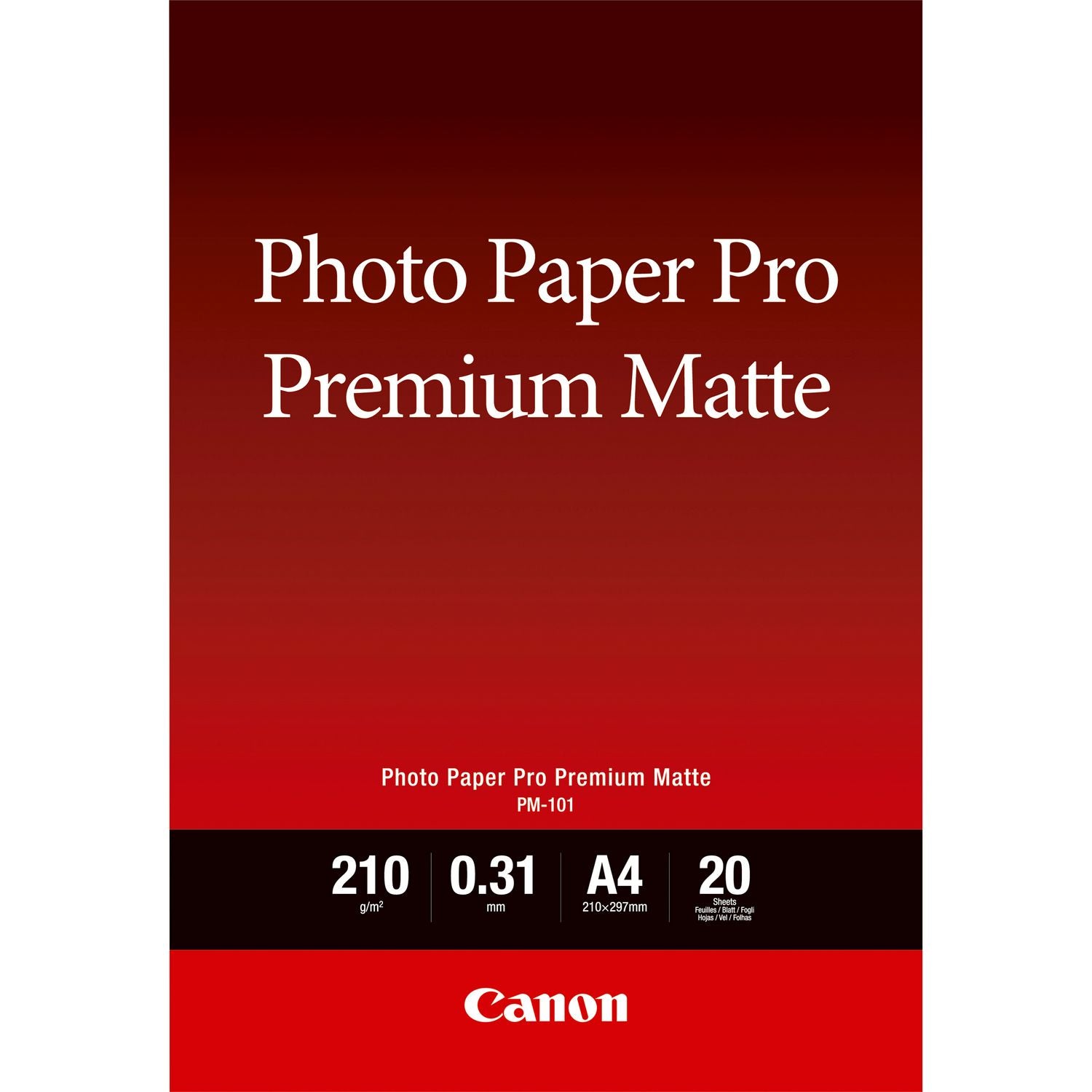 Canon PM-101 Premium A4 Matte Photo Paper 20 sheets - 8657B005 - NWT FM SOLUTIONS - YOUR CATERING WHOLESALER