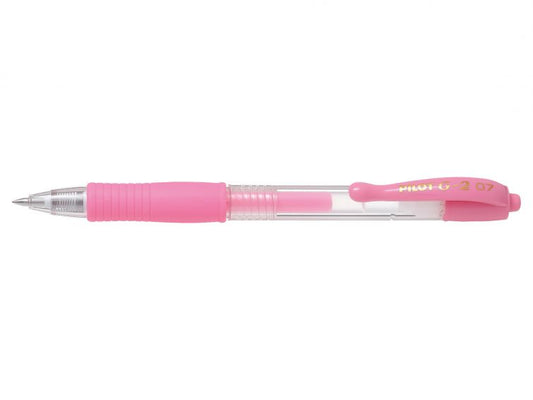 Pilot G-207 Retractable Gel Rollerball Pen 0.7mm Tip 0.39mm Line Pastel Pink (Pack 12) - 47101209 - NWT FM SOLUTIONS - YOUR CATERING WHOLESALER