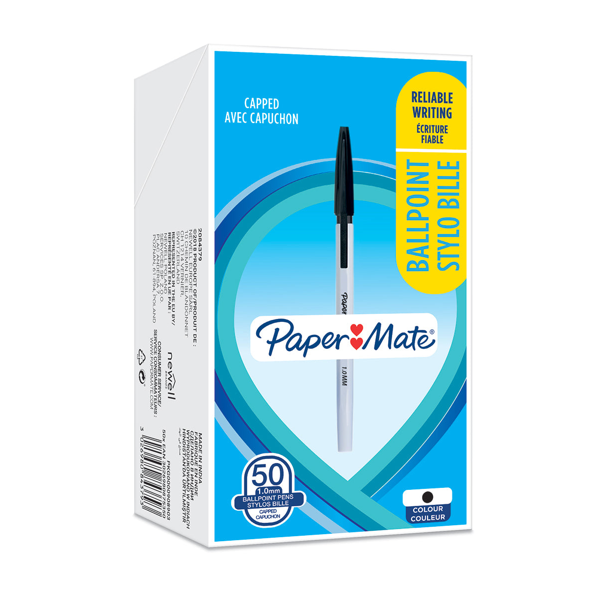 Paper Mate Stick Ballpoint Pen 1.0mm Tip 0.7mm Line Black (Pack 50) - 2084379 - NWT FM SOLUTIONS - YOUR CATERING WHOLESALER