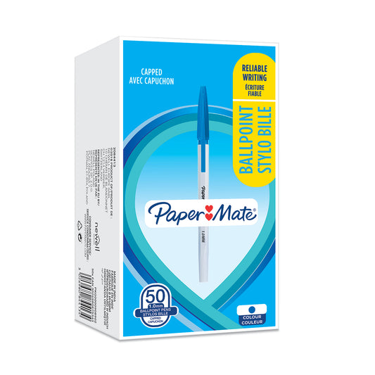 Paper Mate Stick Ballpoint Pen 1.0mm Tip 0.7mm Line Blue (Pack 50) - 2084413 - NWT FM SOLUTIONS - YOUR CATERING WHOLESALER