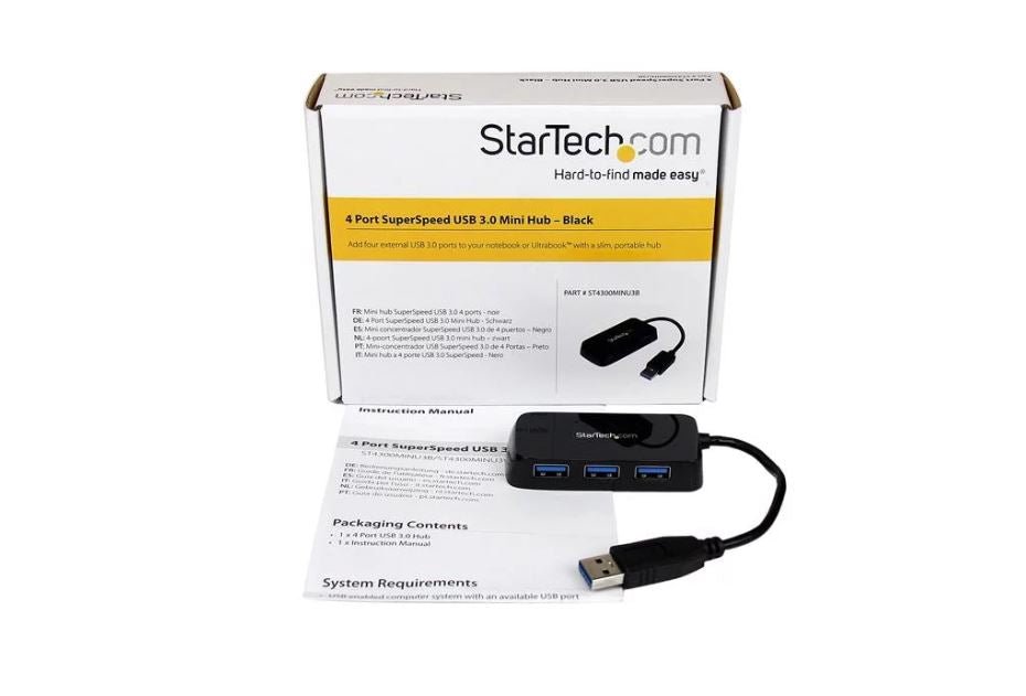 StarTech.com Portable 4 Port SuperSpeed Mini USB 3.0